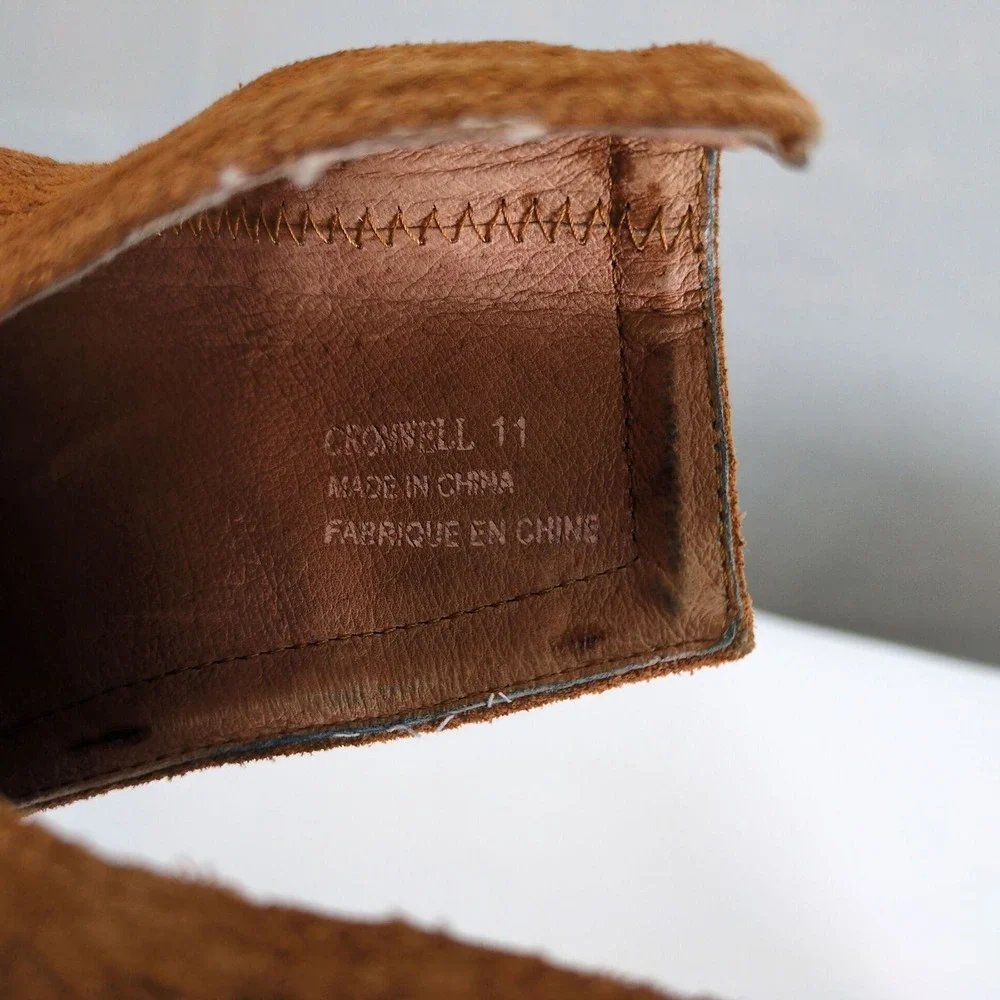 Jeffrey Campbell Cromwell Brown Western Ankle Boots Womens 11 Suede Leather